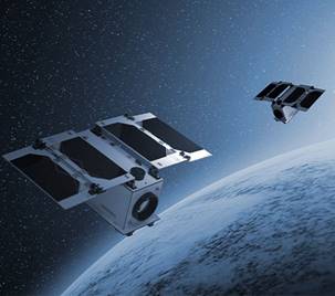 A satellite in space above a planet

Description automatically generated