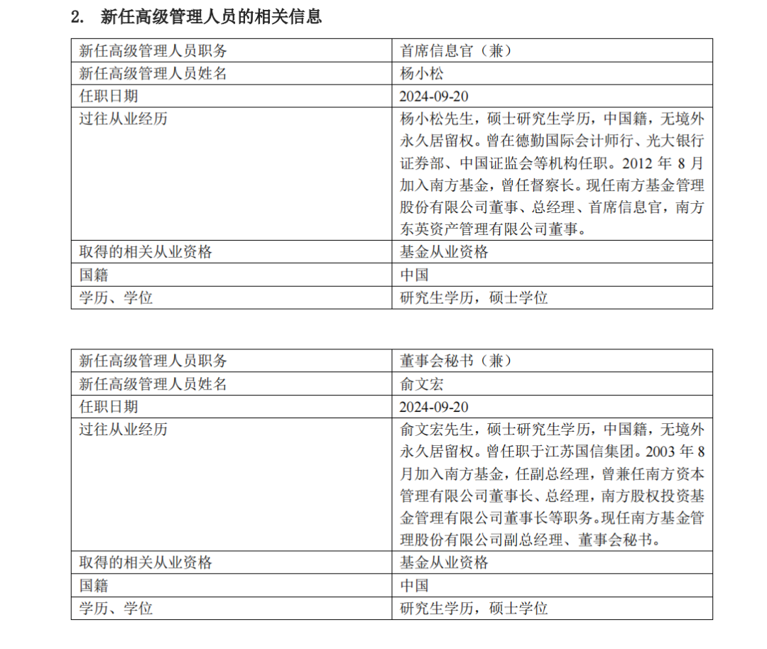 刚刚，南方基金官宣：“高管换届”