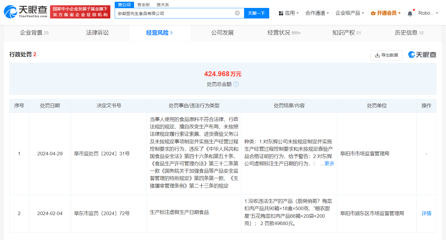 315曝光槽头肉企业分公司已注销 315曝光的槽头肉企业被罚1287万