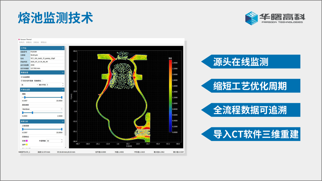 华曙高科金属3D打印熔池监测技术，加速增材制造工艺开发